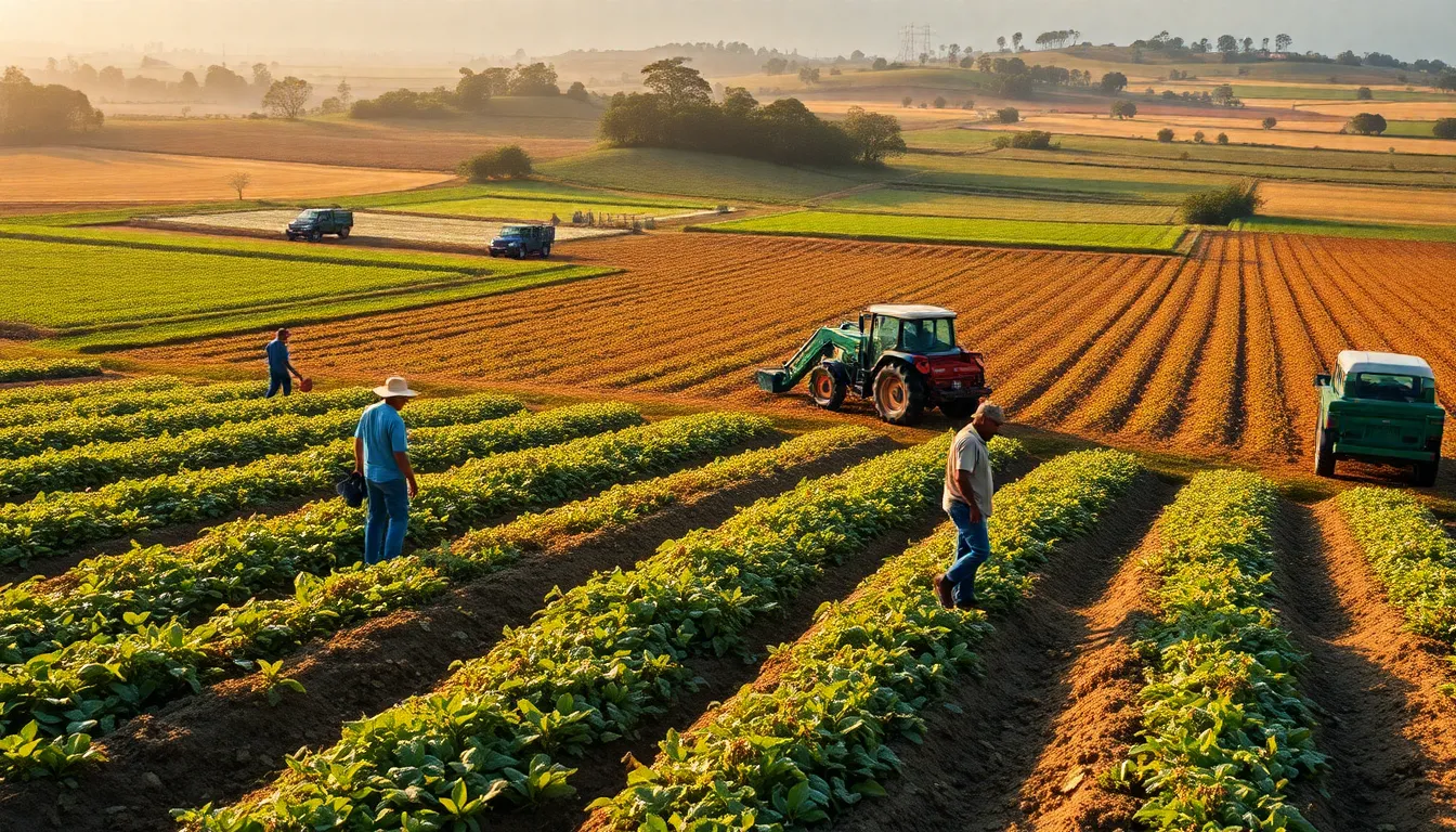 Agricultores trabalhando no campo